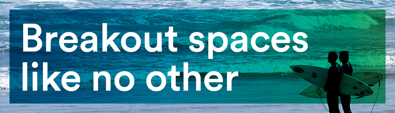 Breakout spaces like no other 2 woman standing on the beach