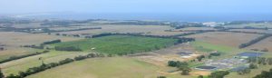 Aerial view of Cowes Wastewater Treatment Plant