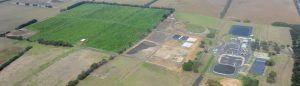 Aerial view of Cowes Wastewater Treatment Plant