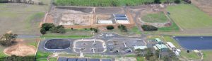 Aerial view of Cowes Wastewater Treatment Plant