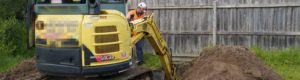 Worker performing maintenance