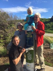 Family at Water Refill Station
