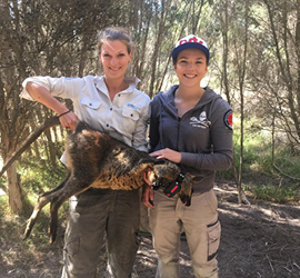 Manuela holding wallaby