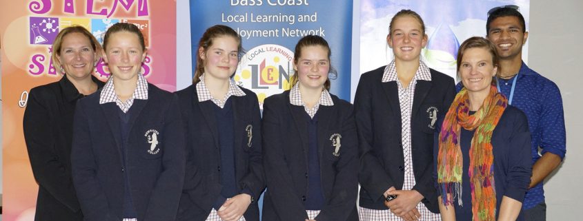 Newhaven College students from STEM Sisters program with Westernport Water staff