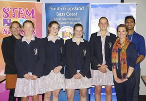 Newhaven College students from STEM Sisters program with Westernport Water staff
