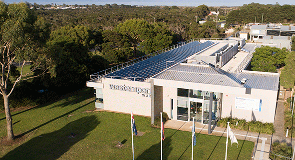 Picture solar panels on roof of corporate building