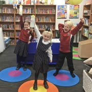 Our Lady Star of the Sea prep students loving their new bottles. From left to right is Ella, Maya & Cash.