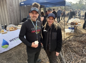 Two staff celebrate National Reconciliation Week on Phillip Island
