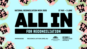 REconciliation week promotinal banner - all in for reconciliation